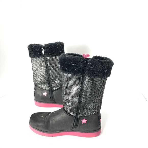 Sketchers Twinkle Toes Light Up Black Pink Boot. Size 4. Classy Rare - Picture 4 of 9